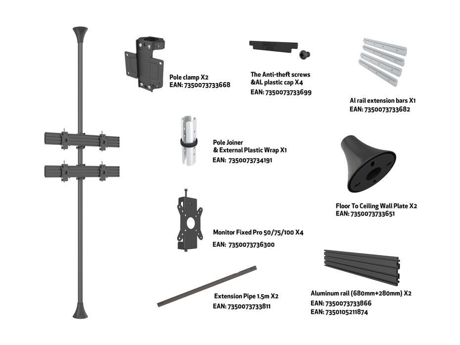 Suporte de chão ao teto Pro MBFC2X2U-F100