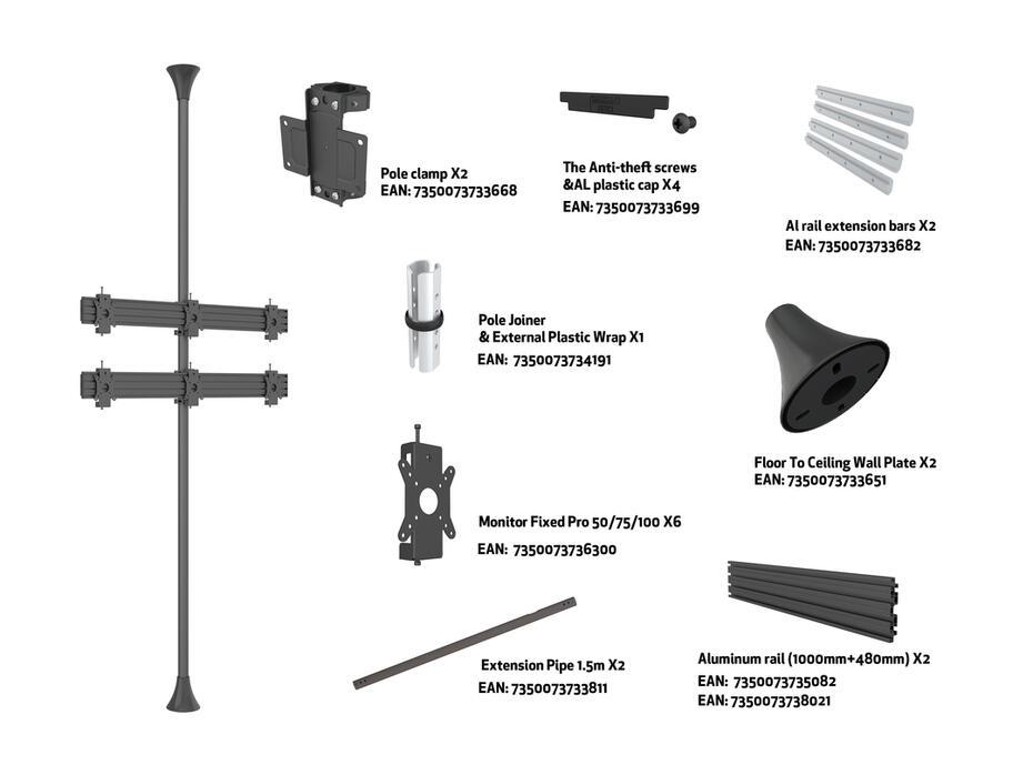 Suporte de chão ao teto Pro MBFC3X2U-F100