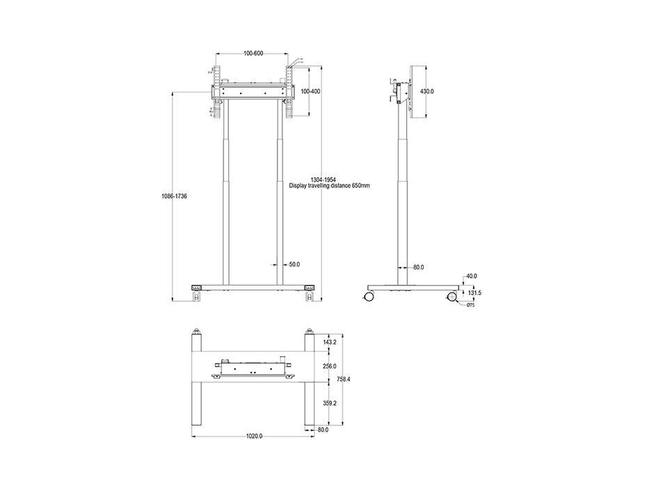 Suporte Motorizado M Floorstand 60Kg Black