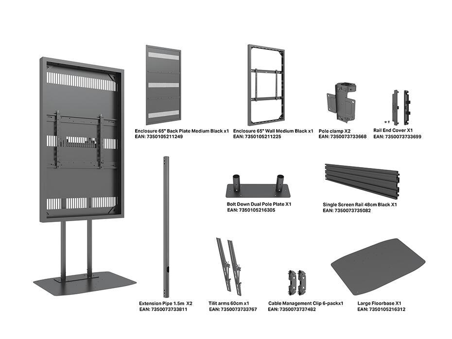 Suporte Display M Pro Series Enclosure 65 Floorbase Dual Pole