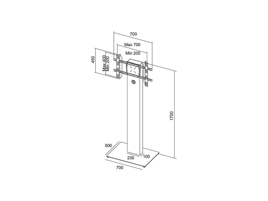 Suporte Display M Pro Series Enclosure 65 Kiosk Alto Brilho Black